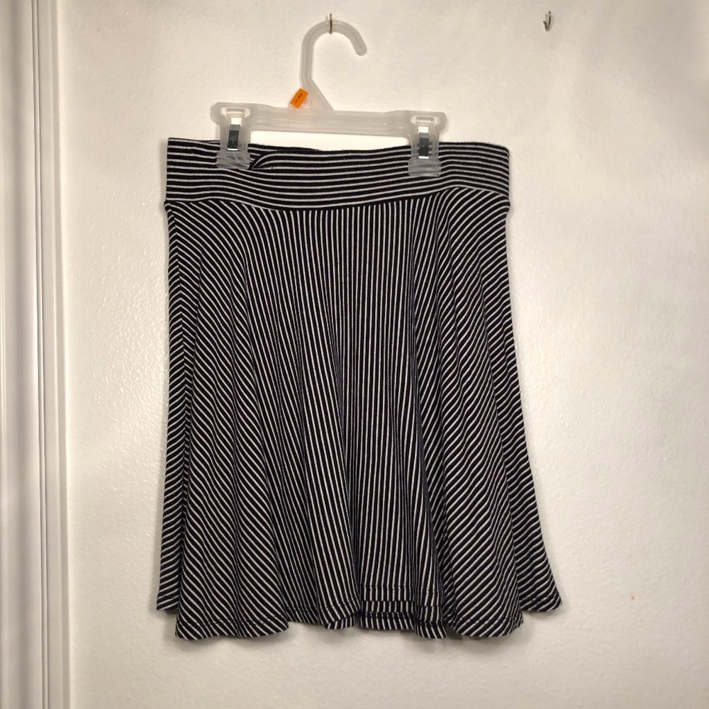 Black and white striped skirt